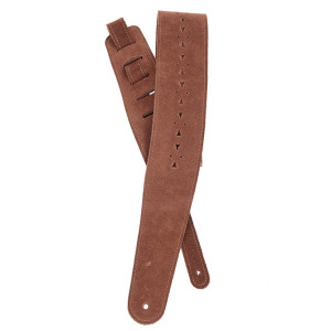 D'Addario Vented Leather Guitar Strap Honey