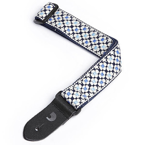 D'Addario Nylon Ukulele Strap Blue Flowers