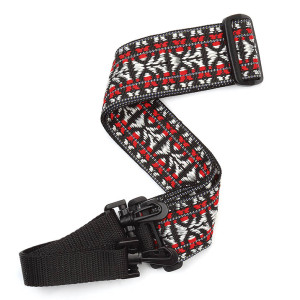 D'Addario Woven Banjo Strap Hootenanny Red and Silver