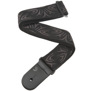 D'Addario Woven Guitar Strap Black/Grey Tattoo