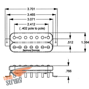 Seymour Duncan SH-6 Duncan Distortion neck 7 strings, Soapbar