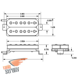 Seymour Duncan SH-10 Full Shred bridge, biały