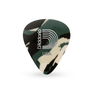 25-Pack D'Addario Camouflage Celluloid Guitar Picks Extra Heavy 1.25 mm