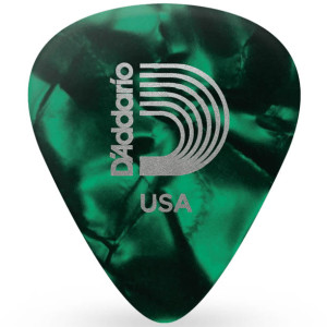 Zestaw 10 Kostek D'Addario Green Pearl Celluloid Heavy 1.00 mm