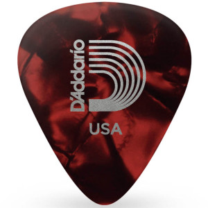 10-Pack D'Addario Red Pearl Celluloid Guitar Picks Light 0.50 mm
