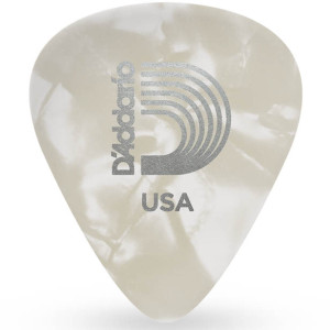 10-Pack D'Addario White Pearl Celluloid Guitar Picks Extra Heavy 1.25 mm