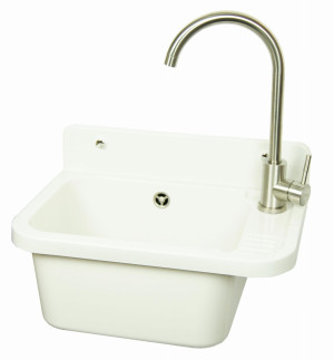 Komora gospodarcza VIGO biała z baterią LUGA chrom