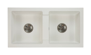 Zlewozmywak granitowy BORYS biały