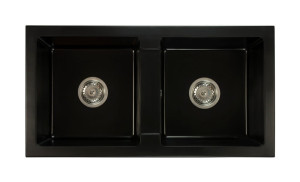 Zlewozmywak granitowy BORYS czarny mat