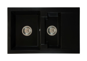 Zlewozmywak granitowy DORIS czarny mat