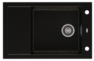 Zlewozmywak granitowy A-POINT 40 Czarno złoty (80)