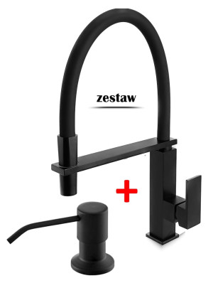 zestaw BONI Bateria kuchenna CZARNA + dozownik