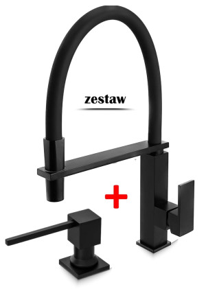 zestaw BONI Bateria kuchenna CZARNA + dozownik Q