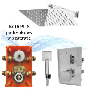 VIVID TR2 podtynkowa Bateria Natryskowa Prysznicowa Termostatyczna Deszczownica Ultra Slim 40 cm