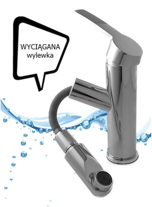 STYLE Bateria Umywalkowa z wyciąganą wylewką CHROM
