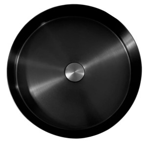 ROUND Umywalka okrągła stalowa nablatowa 40 BLACK PVD