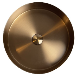 ROUND Umywalka okrągła stalowa nablatowa 37 miedziana PVD