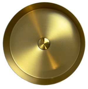 ROUND Umywalka okrągła stalowa nablatowa 40 ZŁOTO PVD