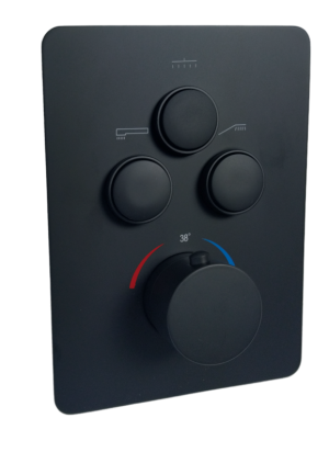 EXEO 3 BLACK termostatyczna trójdrożna bateria podtynkowa