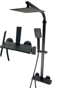 Zestaw Natryskowy Prysznicowy z Deszczownicą PIANO Czarny