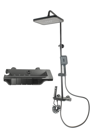 Zestaw Natryskowy Prysznicowy z Deszczownicą DISPLAY Czarny
