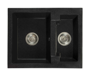 Zlewozmywak granitowy YOGI czarny nakrapiany