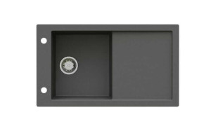 Zlewozmywak granitowy TRAMONTANA szary metalik (50)