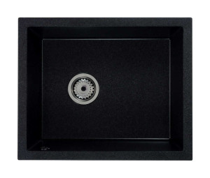 Zlewozmywak granitowy podwieszany FELIX czarny nakrapiany