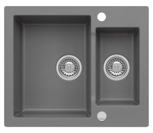 Zlewozmywak granitowy MOJITO 80 Szary metalik (50)