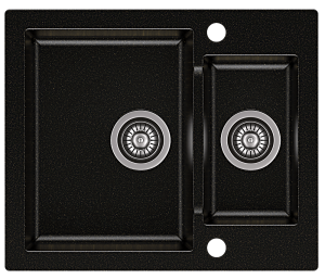 Zlewozmywak granitowy MOJITO 80 czarno-złoty