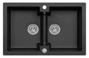 Zlewozmywak granitowy MOJITO 160 czarny nakrapiany