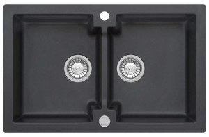 Zlewozmywak granitowy MOJITO 160 czarny metalik