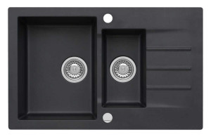 Zlewozmywak granitowy MOJITO 120 czarny metalik