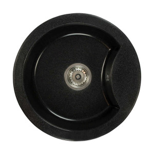 Zlewozmywak granitowy MILA czarny nakrapiany