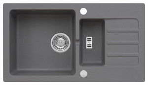 Zlewozmywak Granitowy MALIBU 80 Szary metalik (50)