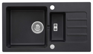Zlewozmywak Granitowy MALIBU 80 Czarny metalik (60)
