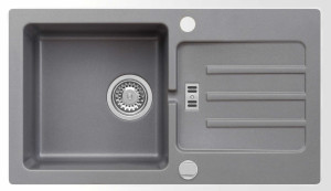 Zlewozmywak Granitowy MALIBU 40 Szary metalik (50)