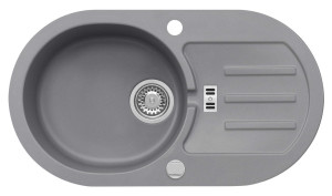 Zlewozmywak Granitowy MALIBU 30 Szary metalik (50)