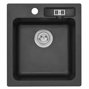 Zlewozmywak granitowy MALIBU 20 czarny nakrapiany (10)