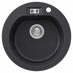 Zlewozmywak Granitowy MALIBU 10 Czarny metalik (60)