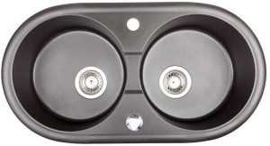 Zlewozmywak Granitowy LIBRA czarny metalik