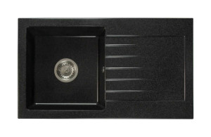 Zlewozmywak granitowy LEON czarny nakrapiany