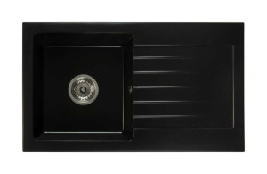 Zlewozmywak granitowy LEON czarny mat