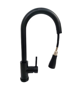 Bateria kuchenna z wyciąganą wylewką czarna MIURA