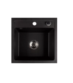 Zlewozmywak Granitowy jednokomorowy czarny metalik BELLA