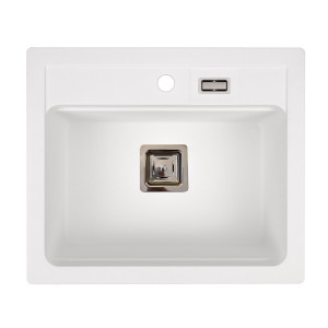 Zlewozmywak kuchenny granitowy 1-komorowy biały YORK