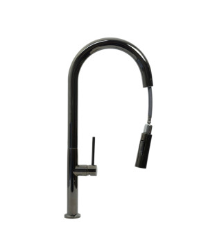 Bateria kuchenna z wyciąganą wylewką LIRA Black Chrom STELLMAN