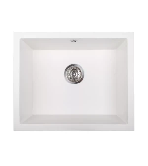 Zlewozmywak granitowy podwieszany jednokomorowy JUNIT 56 biały