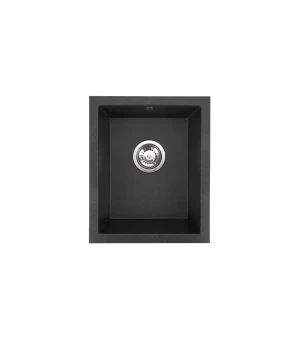 Zlewozmywak granitowy podwieszany jednokomorowy JUNIT 38 czarny nakrapiany