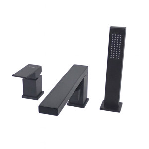 TERZO Bateria Wannowa 3 Otworowa CZARNA